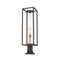 Z-Lite Dunbroch 1 Light Outdoor Pier Mounted Fixture, Deep Bronze + Outdoor Brass & Clear 584PHBR-553PM-DBZ - alternate 6